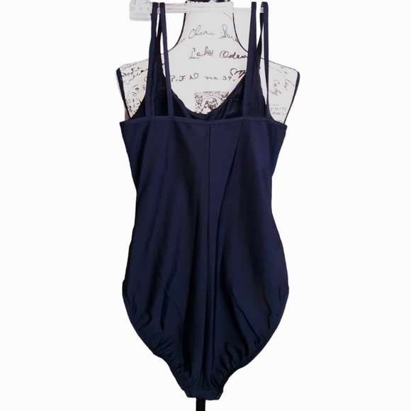 Trimshaper One Piece Padded Swimsuit Flattering Gathered Mid-Section Black SZ 12 - Picture 4 of 6